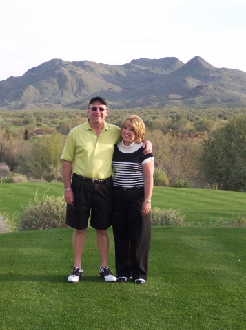 Jim and Donna (Brock) Piercey on one of our many golf vacations.