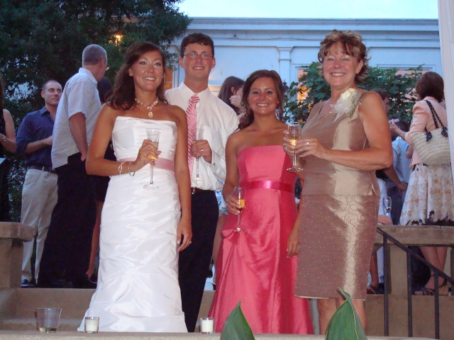 Pamela, Chad, Amy and Carolyn at the Wedding Reception at Crescent Bend in Knoxville, TN   June 2008