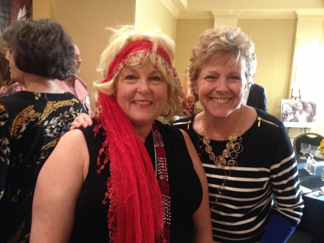 Skit Actor Madame Rose (Susan Driver White) and Carolyn House Fohl at the Dinner
